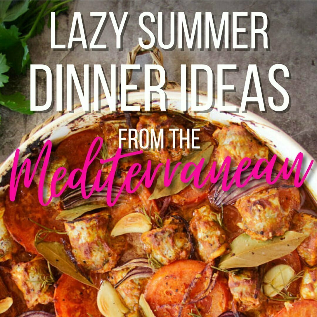 lazy summer dinner ideas infographic thumb with a oven baked fish casserole in the background