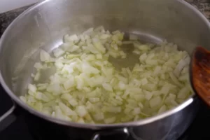 a pan of fried onions
