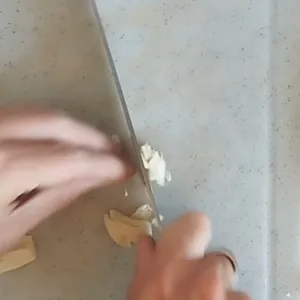 Sliced garlic.