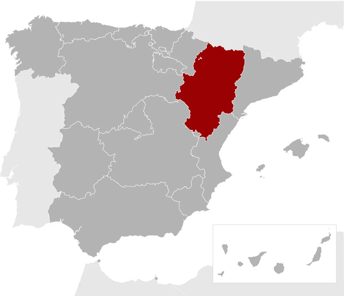 Aragon regional map