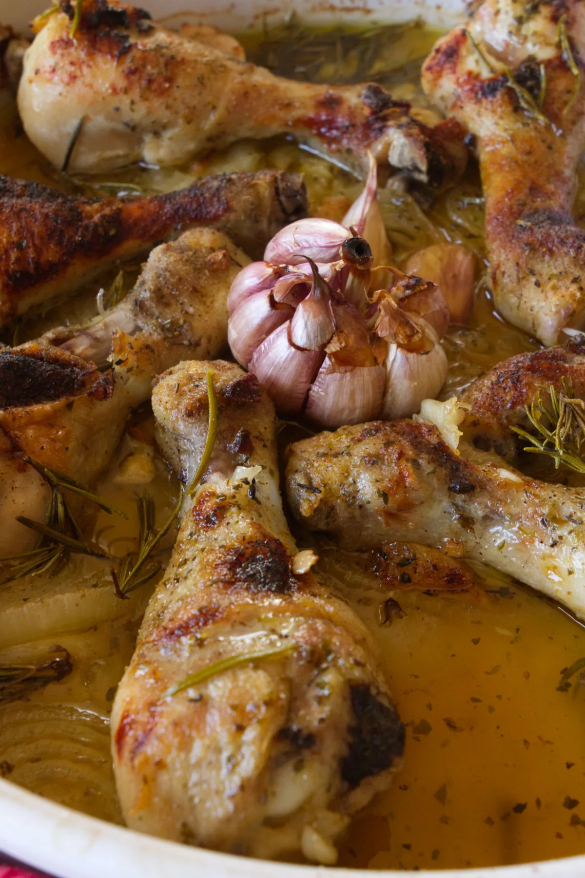 A pan of Spanish chicken with garlic and sherry.