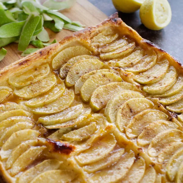 Spanish-Style Apple Tart with Apricot and Sweet Sherry Glaze