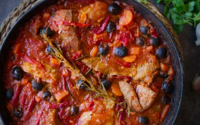 Spanish Pork ‘Secreto’ Simmered in a Rich, Smoky Paprika-Infused Sauce