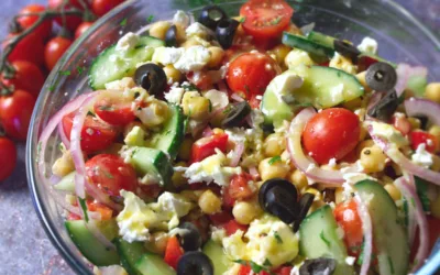 Mediterranean Chickpea Salad + Lemon Vinaigrette | Ready in 10 Minutes!